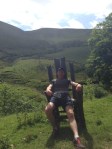 Taking a load off in the Giants chair just before Edale.