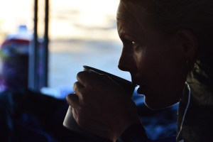 Quiet cup of red bush tea