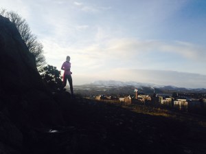 In action in the cold snowy weather