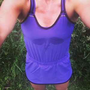 Sweaty runsie - interesting pattern created!