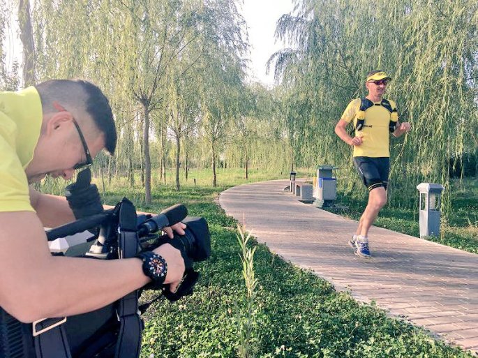 Dion doing some promotional work for the organisation prior to race day