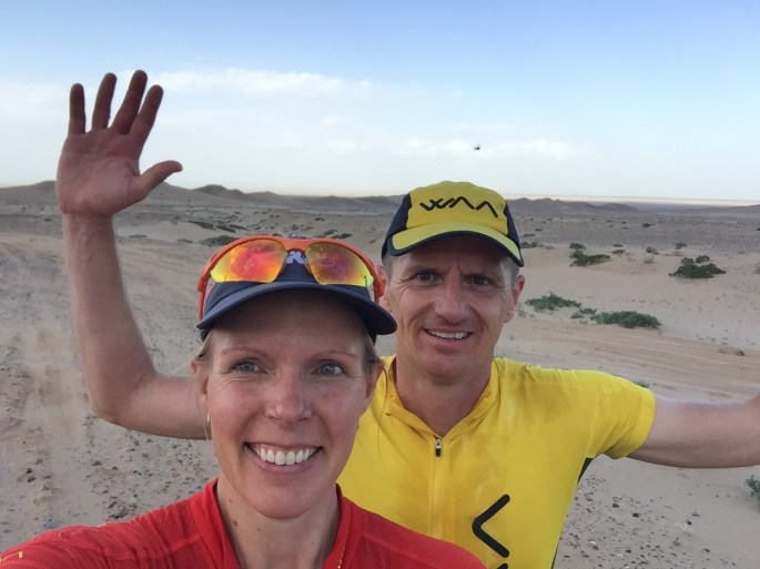 Smiles as the sun sets and we have survived the sand storm